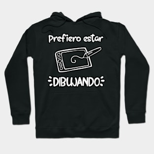 Prefiero estar dibujando (digital) [negro] Hoodie